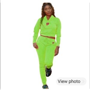Lime Green Jogger Suit